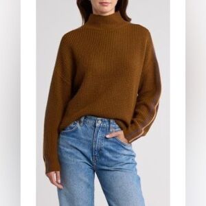 Spiritual Gangster Cressida Stripe Mock Neck Sweater